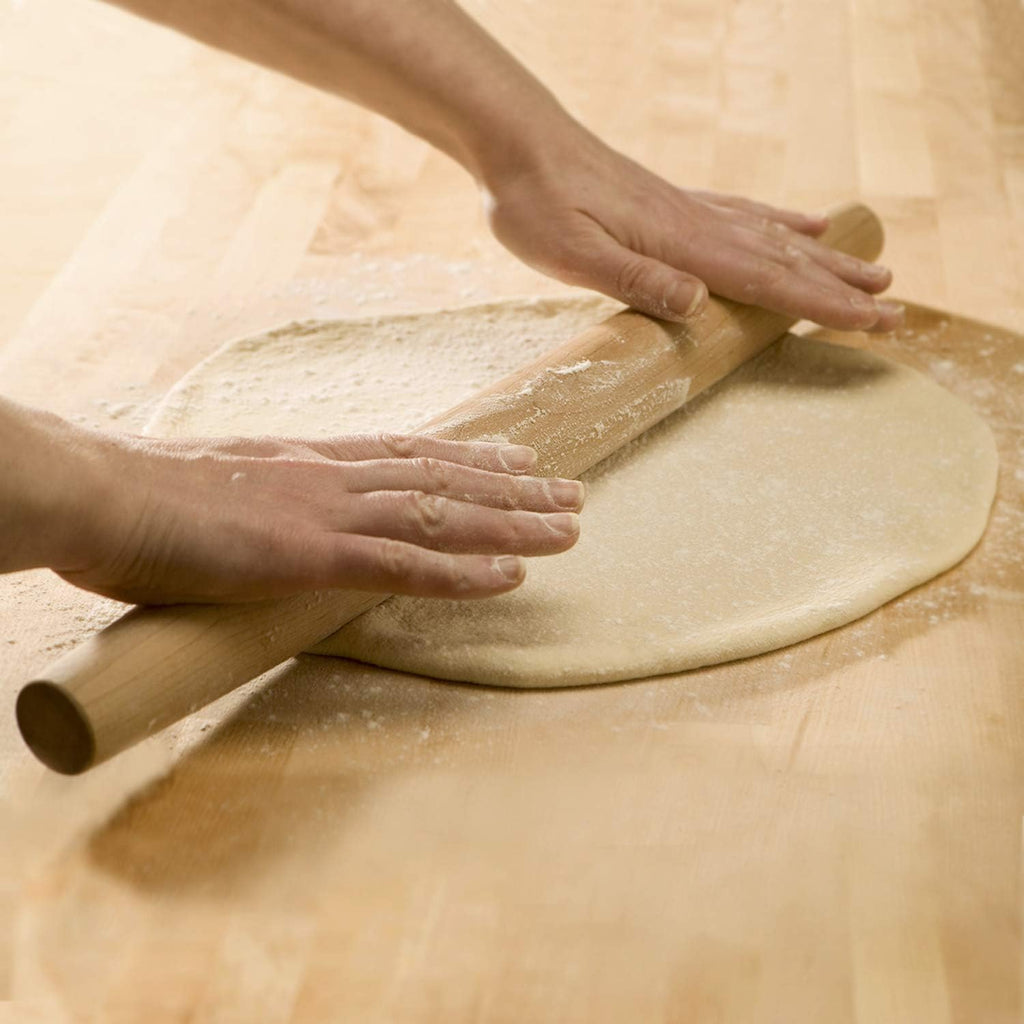 French Rolling Pin (17 Inches) –Woodenroll Pin For Fondant, Pie Crust, Cookie, Pastry, Dough –Tapered Design & Smooth Construction - Essential Kitchen Utensil