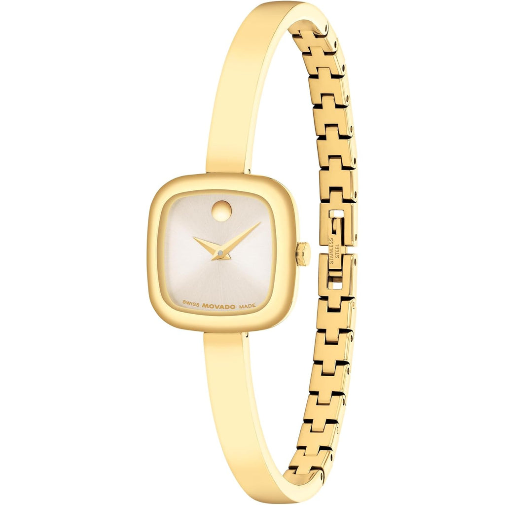 Movado Women'S Museum Bangle Watch – Swiss Quartz – 21 Mm Case – Classic Stainless Steel Bracelet – Gift For Her