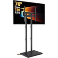 Perlegear Universal Floor Tv Stand For 32–70" Tvs Up To 110 Lbs, Height-Adjustable Tall Tv Stand With Solid Wood Base & Extra-Stable Anti-Tip Feet, Swivel Tv Mount For Bedroom, Vesa 400X400, Pgfls34B