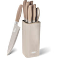 Knife Set, Kitchen Knife Set With Block, 7 Pcs Compact Knife Set, Knife Block Set Space Saving Stainless Steel Kitchen Knives With Scissors For Small Kitchens, Apartment & Everyday Cooking