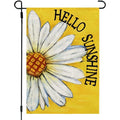 Summer Garden Flag Daisy Double Sided 12X18 Inches Small Burlap Seasonal Welcome Yard Porch Decoration For Outside (Yellow)
