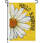 Summer Garden Flag Daisy Double Sided 12X18 Inches Small Burlap Seasonal Welcome Yard Porch Decoration For Outside (Yellow)