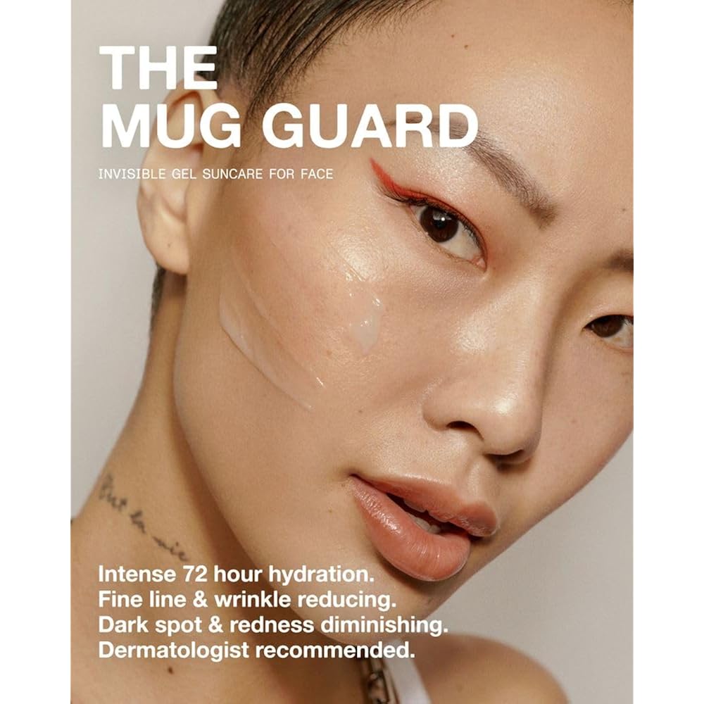 Dune The Mug Guard Face Sunscreen Spf 30, Reef Safe Broad Spectrum For Face, Invisible Gel Sunscreen, Fragrance Free & Non Greasy Daily Facial Sunscreen, 72 Hour Hydration, Water Resistant, 2.4 Fl Oz