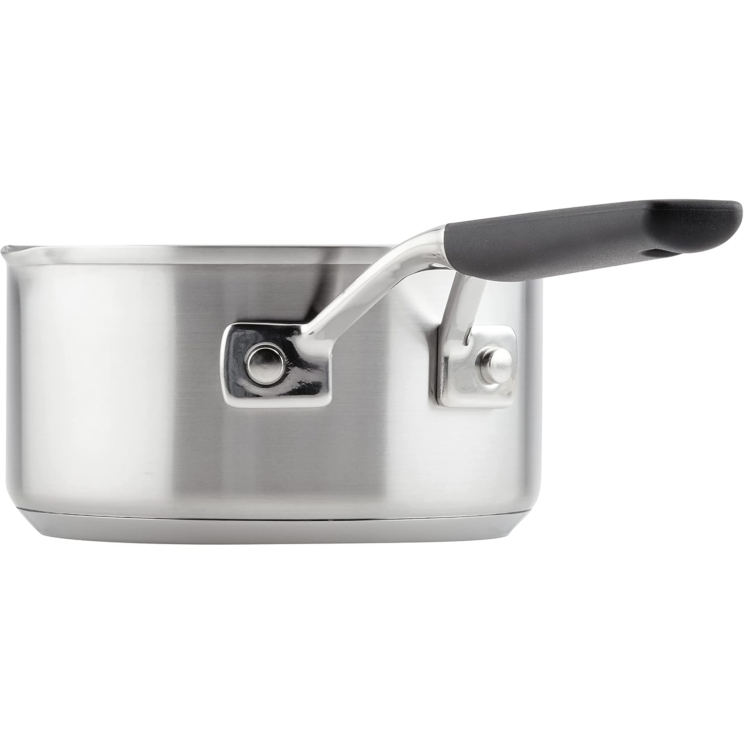 Kitchenaid Stainless Steel Induction Sauce Pan With Pour Spouts, 1-Quart Small Pot, Brushed Stainless Steel