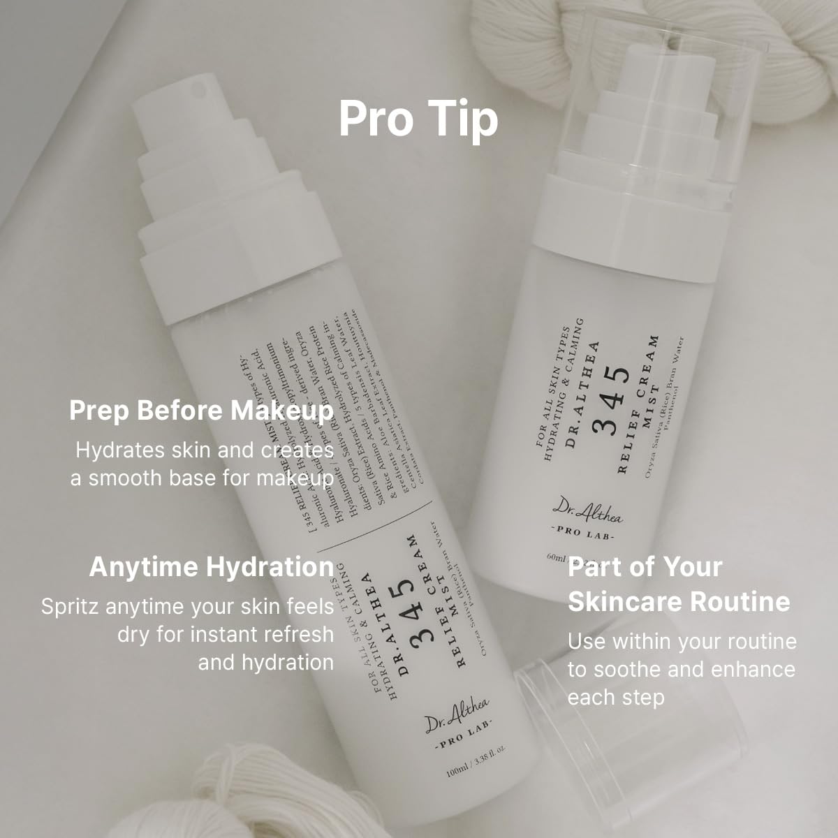 Dr.Althea 345 Relief Cream Mist | Hyaluronic Acid & Panthenol For Hydration And Calming Skin Irritation | Milky Facial Mist Spray Before Makeup And Travel Essential | Vegan Korean Skincare, 3.38 Fl Oz