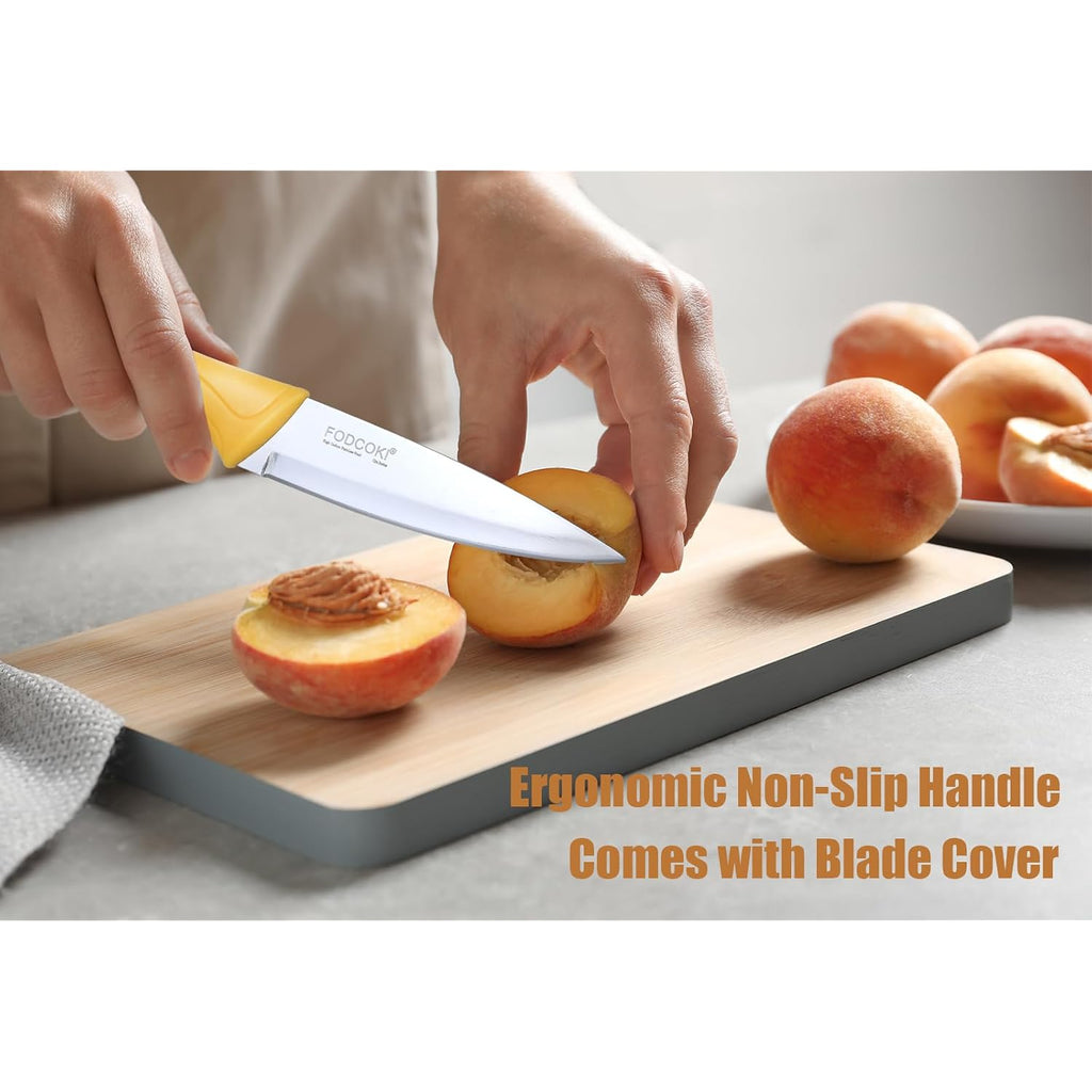 Paring Knife, 4 Inch Fruit Paring Knives Set Of 4 With Cover Sheath, Small Kitchen Sharp Peeling Cutting For Vegetable Stainless Steel