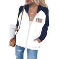 Infitty Women'S Casual Color Block Long Sleeve Zip Up Hooded Sweatshirt Lightweight Hoodies Jacket With Pocket