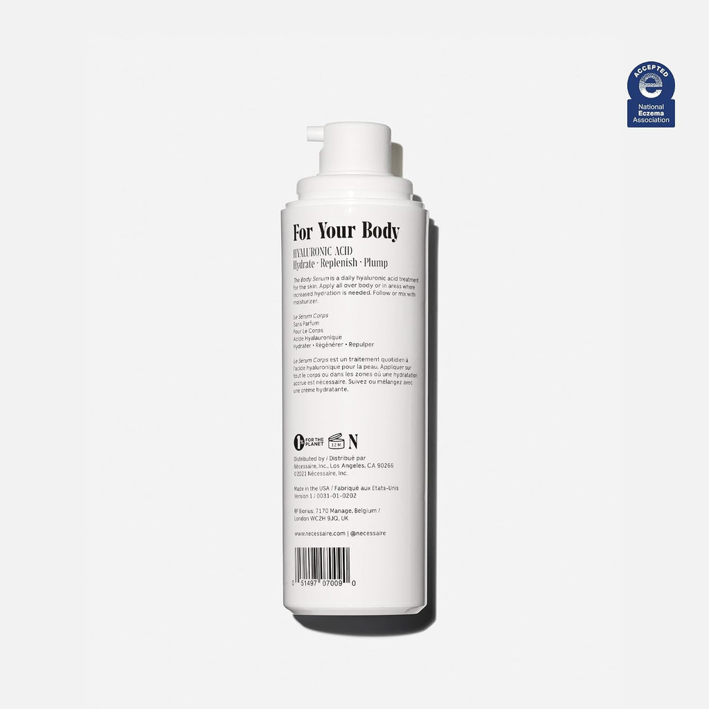 Nécessaire The Body Serum – Fragrance-Free Hyaluronic Acid Body Serum For Women+ Men. Niacinamide Firming Body Lotion – Fast-Absorbing For Sensitive + Eczema-Prone Skin. 150 Ml / 5.1 Fl Oz.