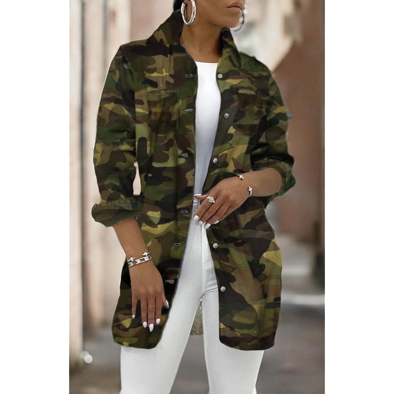 Senight Women'S Jean Jacket Long Sleeve Classic Distressed Fray Hem Tassels Denim Trucker Jackets