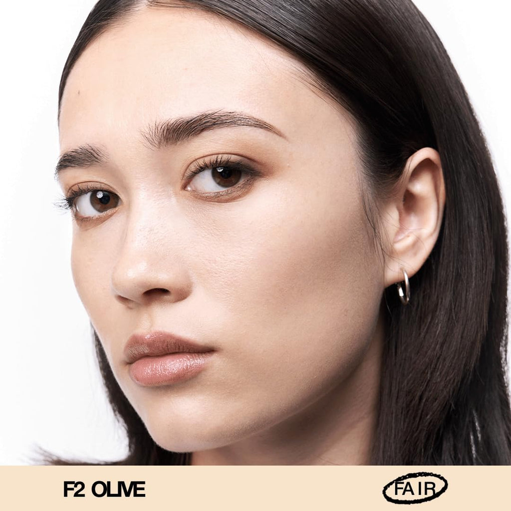 about-face THE PERFORMER Skin-Focused Foundation F2Olive – Medium Coverage, Long-Wear, Breathable & Buildable Base – Clean, Vegan, Hydrating Formula with Blue Agave & Chlorella – 1.08oz