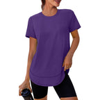 Xieerduo Womens Workout Tops Short Sleeve Shirts Sun Protection Upf 50+ Quick Dry Outfits For Hiking Running S-3Xl