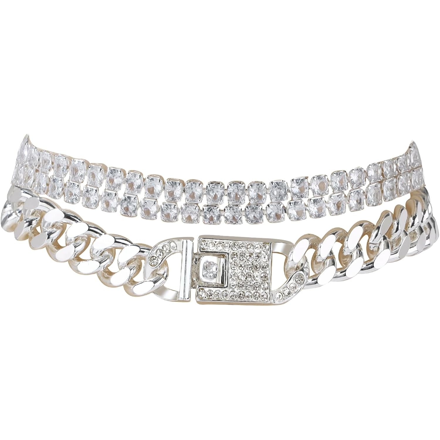 14K Gold Anklets for Women Waterproof Rhinestone Ankle Bracelet Layered Cuban Link Chain Diamond Anklet Beach Jewelry for Women