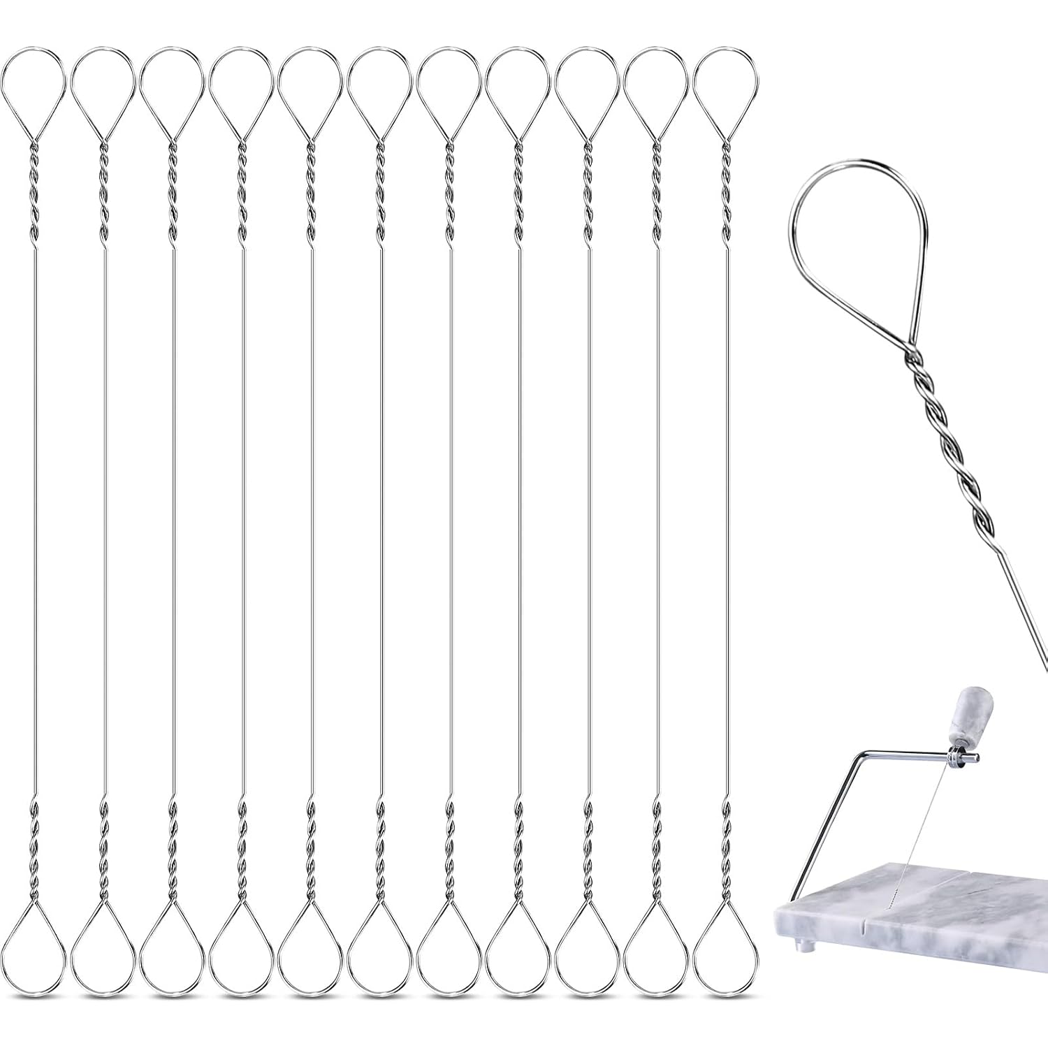 Nuanchu 10 Pcs Cheese Slicer Wire Replacement Block Cheese Cutter Wire For Polished Marble(Style 1)