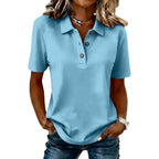 Polo Shirts For Women Golf Button Collared Summer Short Sleeve Tops Lightweight Work Polo Shirt Womens Blouses