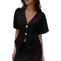 Blouses for Women Dressy Casual Summer Button Down Shirts Short Sleeve Business Work Tops