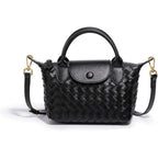 Mini Small Size Braided Luxury Leather Women'S Top Handle Handbag Fashion Travel Daily Satchel