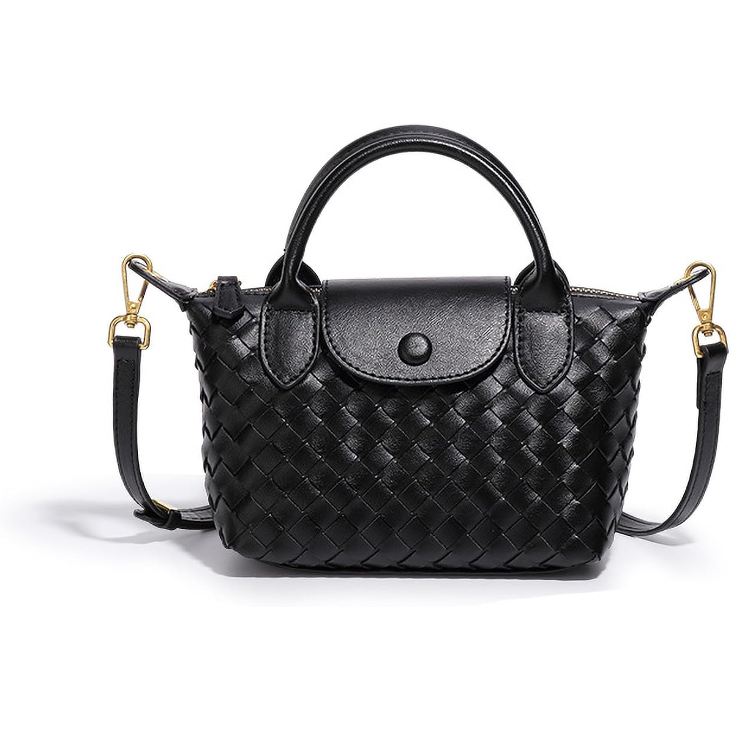 Mini Small Size Braided Luxury Leather Women'S Top Handle Handbag Fashion Travel Daily Satchel
