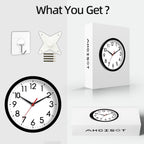 Akcisot 8 Inch Wall Clock, Battery Operated Analog Clock, Silent Non-Ticking, Ideal For Bedroom, Bathroom, Kitchen, Office And School, Black