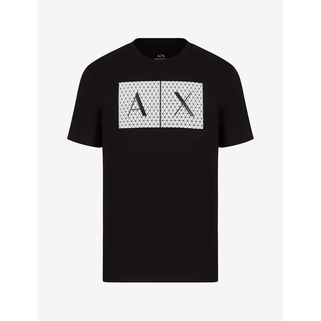 Armani Exchange Men'S Crew Neck Logo Tee T Shirt Grid Logo