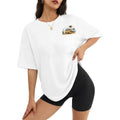 Aiyino Womens Oversized Graphic Tee 100% Cotton California Beach Graphic Shirt Loose Fit Casual Summer Top Tan Obx