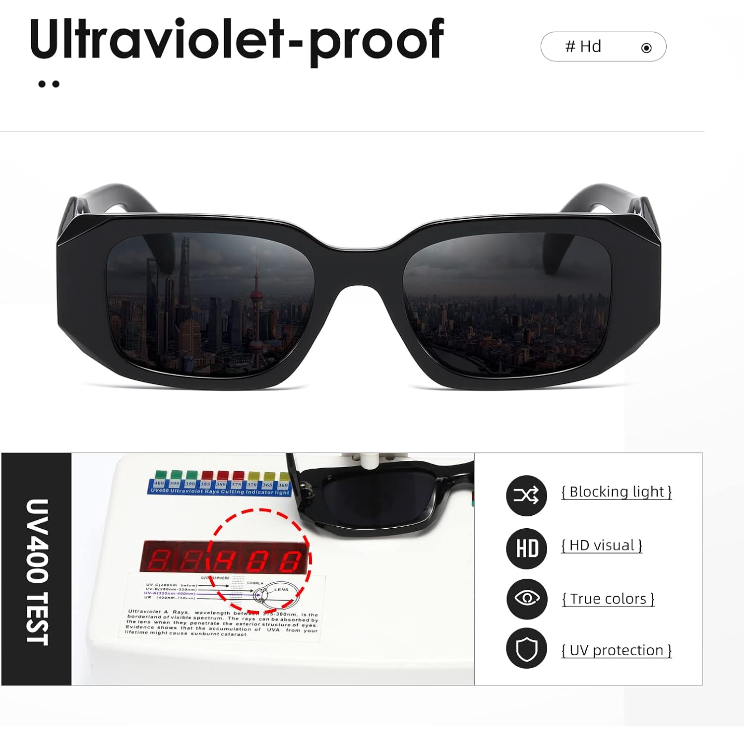 Kimorn Rectangle Sunglasses For Women Men Trendy Retro Trendy Sun Glasses 90’S Vintage Square Frame K1307