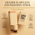 Buildable Full Coverage Foundation Stick, Matte Cream Foundation Makeup For Face & Body, Waterproof Sweat & Transfer Proof Foundation & Concealer, Smooth Finish, 2 In 1 Portable Foundation With Brush