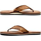 Quickshark Mens Flip Flops Leather Thong Sandals Arch Support Beach Slippers