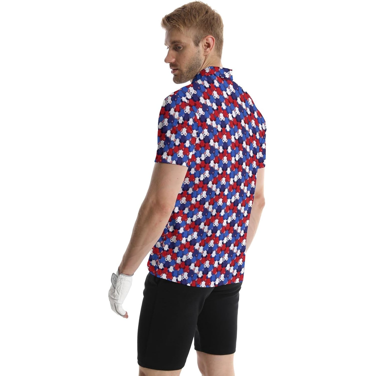 Golf Polos For Men Funny Moisture Wicking Golf Shirts Performance Quick-Dry Polo Shirts Short Sleeve