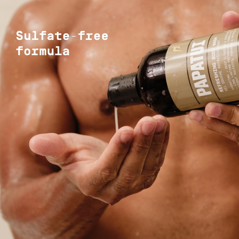 Papatui By Dwayne Johnson Refreshing Exfoliating Body Wash For Men | Hydrating & Made With Coconut Oil | Cedar Sport | 18 Oz