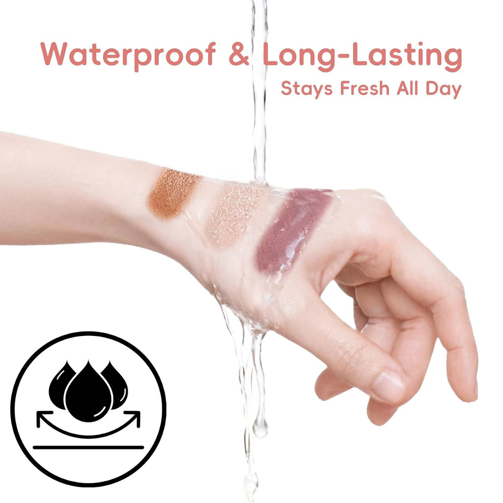 Creaglam Eyeshadow Stick 3Pcs Set, Waterproof & Crease-Proof, Easy Blendable Makeup Pencil For Beginners, Color Includes Matte Dusty Pink & Shimmer Peach & Fenugreek, 1.9G Each Stick