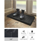 Supenuin Boot-Tray Heavy Duty Rubber Mat With Lip Waterproof Shoe Mat Tray For Entryway Indoor Outdoor Multi Use Catch All Trays Entryway Shoe Storage 16X27.5 Inches
