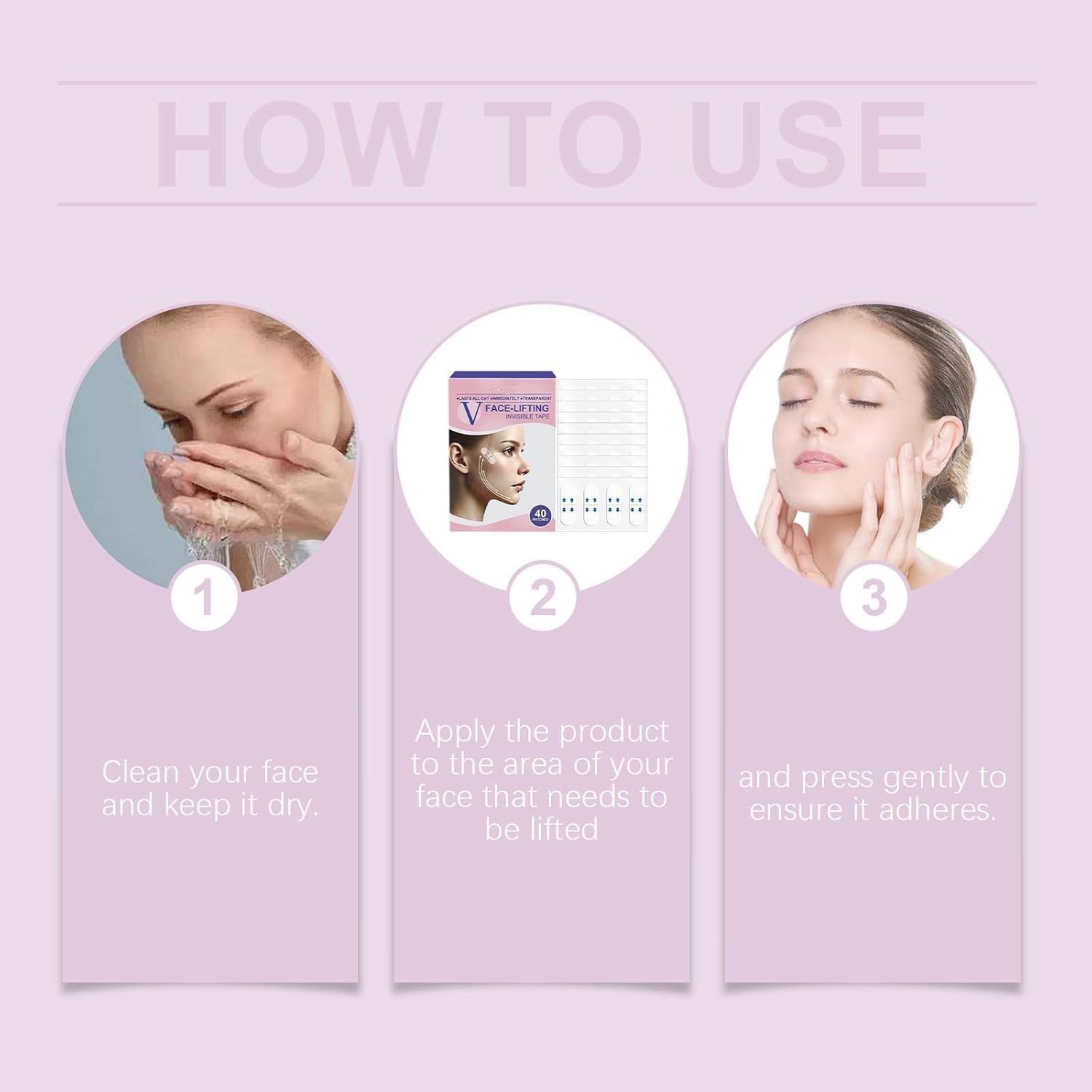 Face Lift Tape, Face Lift Tape Invisible, Instantly Tightens Skin, Lifts Wrinkles Around Eyes, Shapes Facial Contours, Hides Double Chins, Creates a V-Shaped Face, for Daily Care (Two box of 80 PCS)