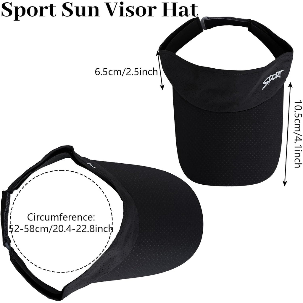 Sport Sun Visors Hats for Women Men Adjustable Cooling Athletic Visors Empty Sun Top Hat for Tennis Ball Golf Cycling Running