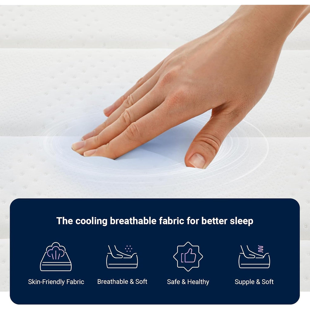 Avenco Twin Mattress, 10 Inch Medium Firm Twin Size Mattress In A Box, Hybrid Mattresses With Smarts™ Coil Pocket Springs For Motion Isolation, Strong Edge Support, Certipur-Us Certified