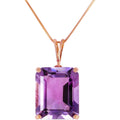 Galaxy Gold 14K Solid Gold 6.5 Carat Natural Amethyst & Emerald Necklace for Women - Yellow Gold Fine Jewelry