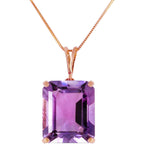 Galaxy Gold 14K Solid Gold 6.5 Carat Natural Amethyst & Emerald Necklace for Women - Yellow Gold Fine Jewelry
