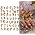 Cupid Angel Nail Art Stickers Cupid Nail Decals 8 Sheets 3D Self Adhesive Angel Design Nail Stickers Valentine's Day Nail Stickers Nail Charms Supplies Decoration for Women Acrylic DIY Manicure Tips