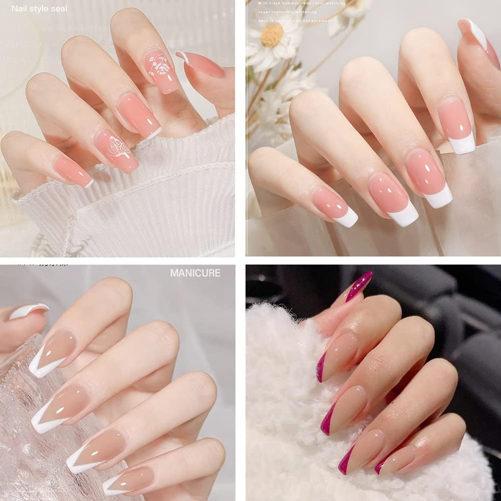 French Tip Tool,Nail Art Stamper Kit,Clear Silicone Stamping Jelly With Scraper,French Tip Stamp For Manicure Home DIY Nail Tips(2 PCS)