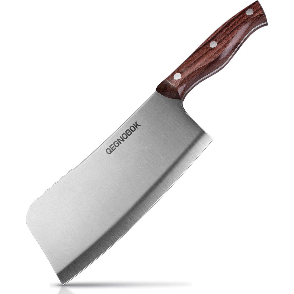 Professional Meat Cleaver Knife, 7 Inch Butcher Knife, Heavy Duty Bone Chopper, Ultra Sharp High Carbon Steel Blade, Ergonomic Non-Slip Handle for Bone Cutting, Vegetable Chopping, Restaurant, Kitchen