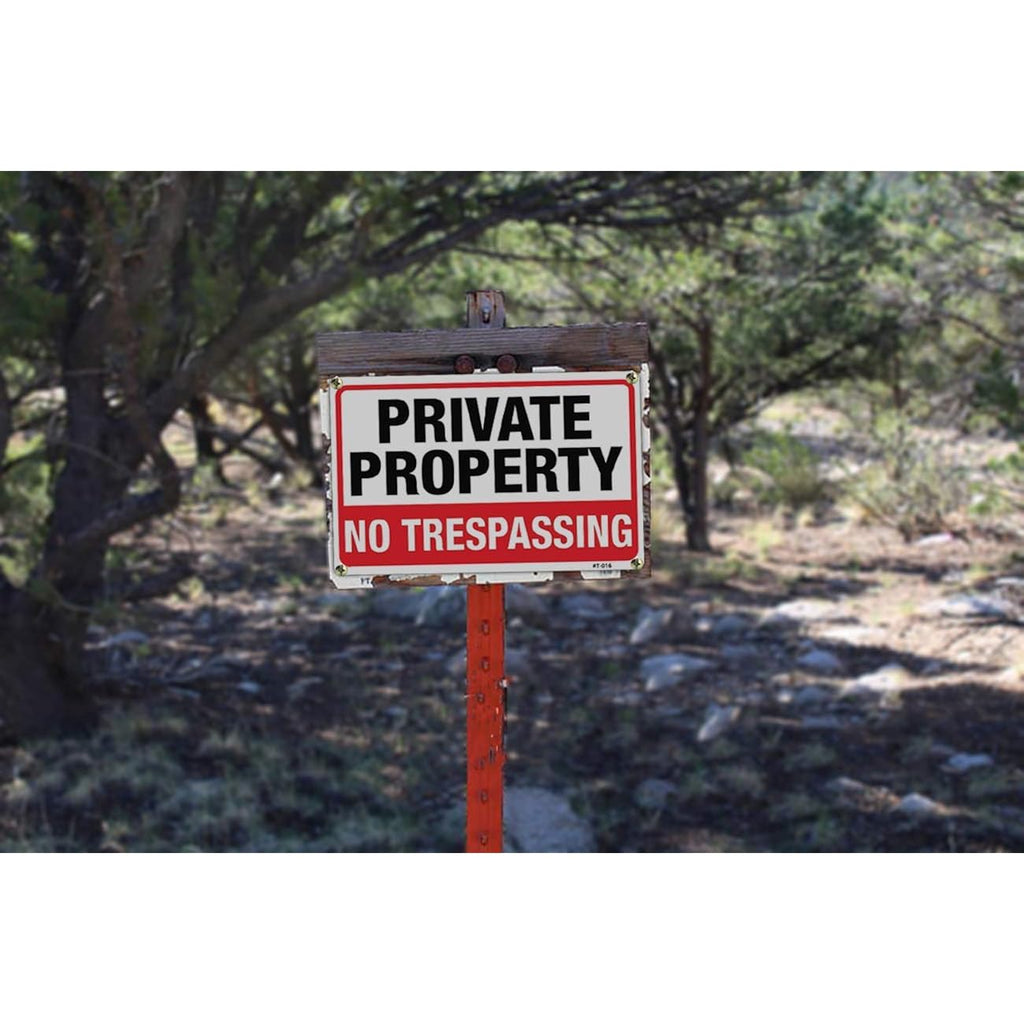 Large No Trespassing Signs Private Property, 10X14 Inch Aluminum, 4 Pack | Rust-Free Aluminum With Uv Print; Weatherproof For Yard, Fence, Gate, Farm, Driveway, And Home Entrance