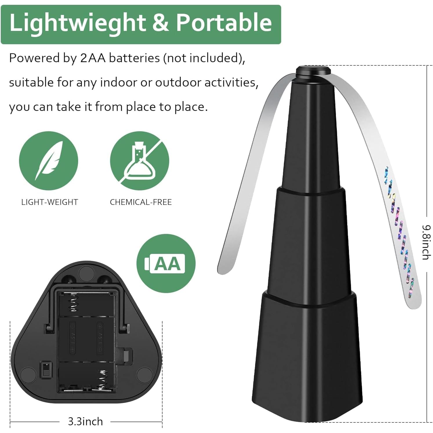 Fretech Fly Fans For Tables 4 Pack - Portable Automatic Picnic Table Food Repellent Fans Spinner For Restaurant, Party, Home