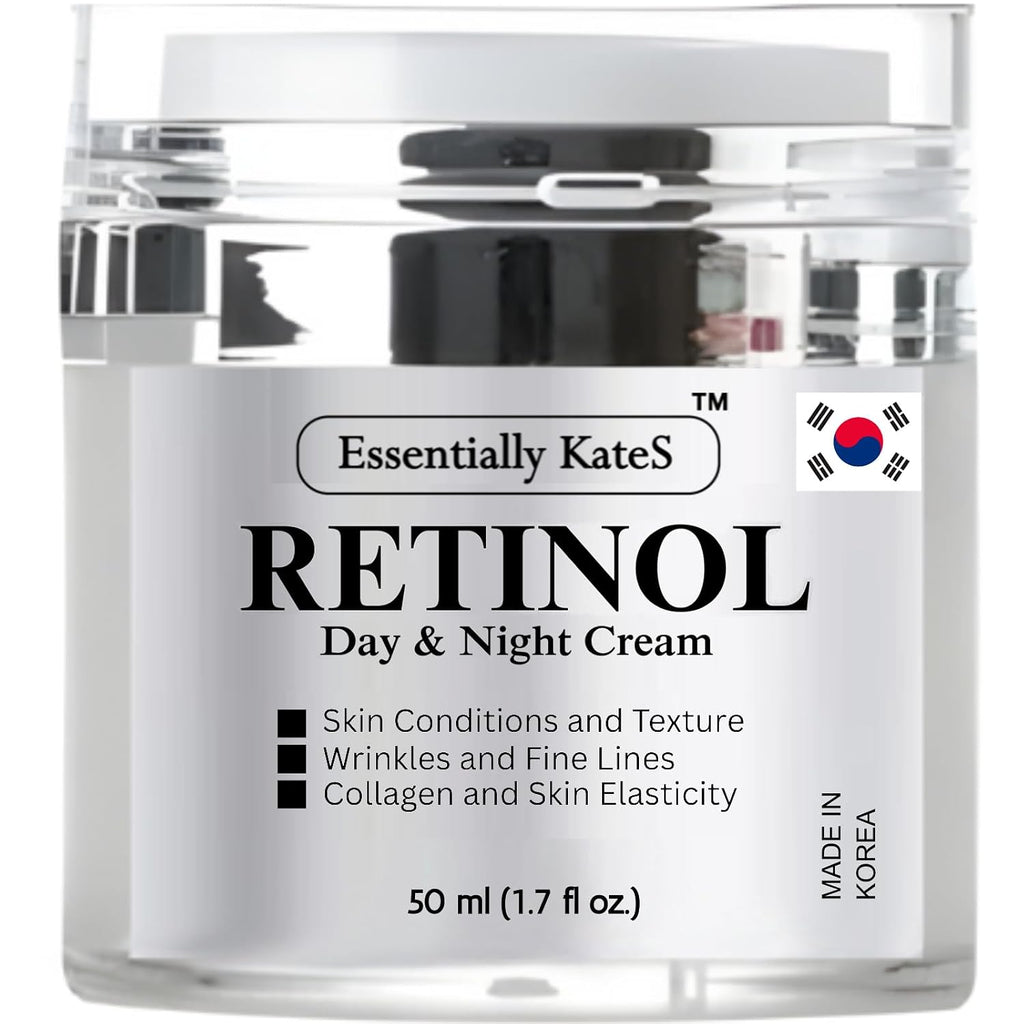 Essentially Kates Retinol Cream For Face And Eye, The Gentle Revolution | K-Beauty Anti-Aging Moisturizer With Hyaluronic Acid And Vitamin E | Gentle, Hydrating, Firming, 50 Ml (1.7 Fl Oz)