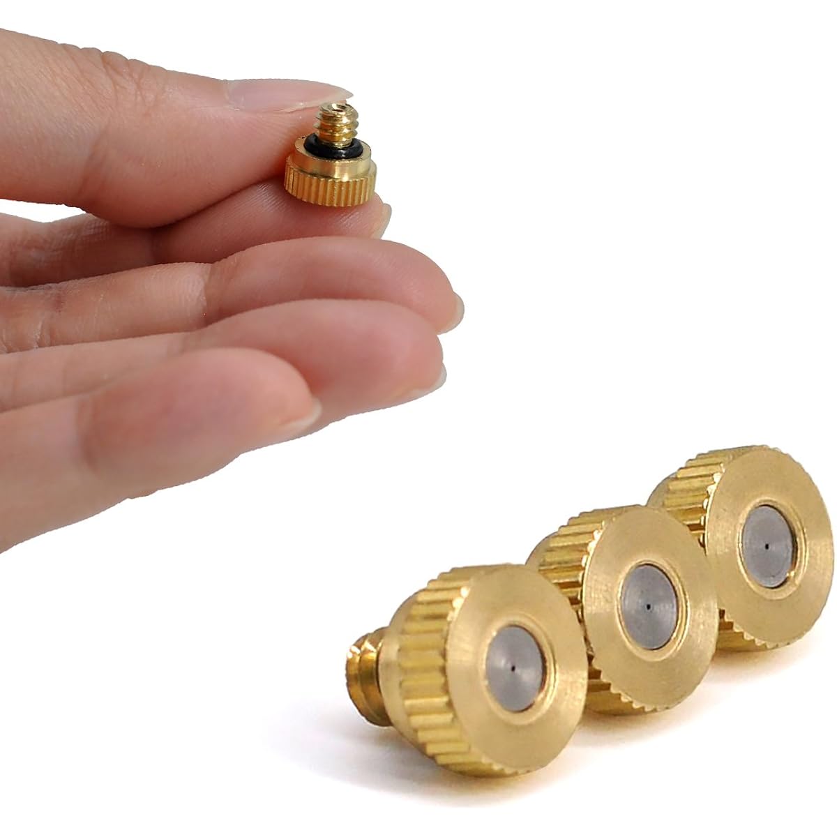 32 Pack- Brass Misting Nozzles For Outdoor Cooling System, 0.012” Orifice (0.3 Mm) 10/24 Unc