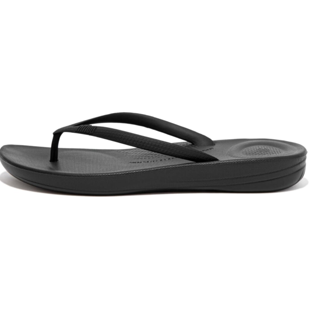 Fitflop Womens Iqushion Rubber Flip-Flops With Contoured Footbed For Walking, Lightweight Ergonomic Flip Flop Sandals With Arch Support And Foot Impact Pillows