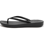 Fitflop Womens Iqushion Rubber Flip-Flops With Contoured Footbed For Walking, Lightweight Ergonomic Flip Flop Sandals With Arch Support And Foot Impact Pillows