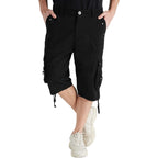 Mens Cargo Shorts Cotton Ripstop Straight Leg Below Knee Twill Casual Summer Long Shorts