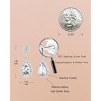 Silver Diamond Dangle Earrings for Women Rhinestone Teardrop Crystal Cubic Zirconia Drop Dangling Wedding Costume Jewelry