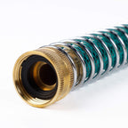 Triumpeek 3/4" Brass 2 Way Hose Splitter, Brass 2 Way Garden Hose Connector With 2 Pcs Garden Hose Coiled Spring Protectors And 6 Rubber Washers