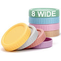 Vaincre 8PCS Wide Mouth Mason Jar Lids, Plastic Mason Jar Canning Lids Tops, Reusable Leak Proof Canning Covers with Silicone Rings for Ball, Kerr and More, Dishwasher Safe