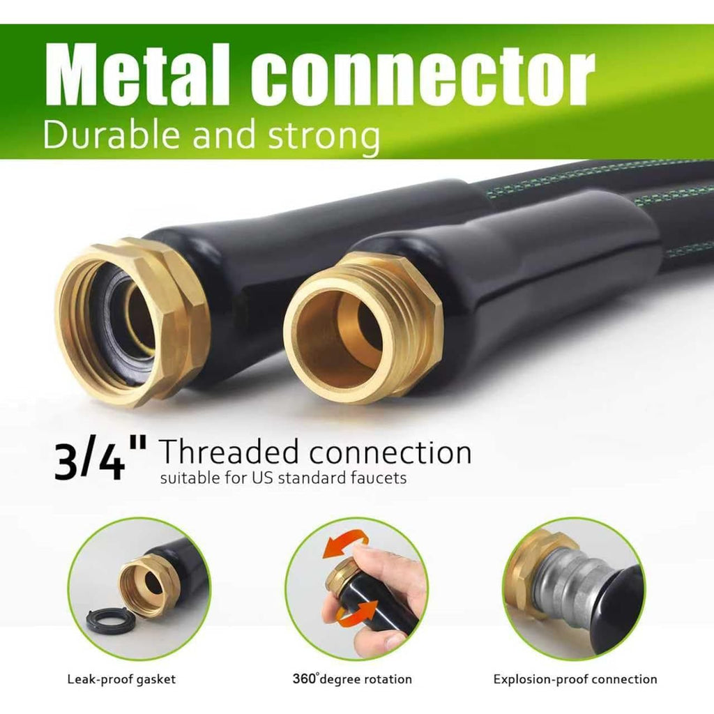 Garden Hose 50Ft – Lightweight Water Hose 3/4”, Flexible Hose With 10 Sprayer, Burst-Resistant, Anti-Kink For Outdoor Use, Watering(Green)